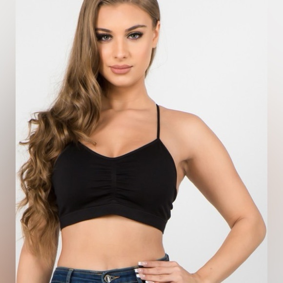 Racerback Seamless Bra - Black - Picture 2 of 6